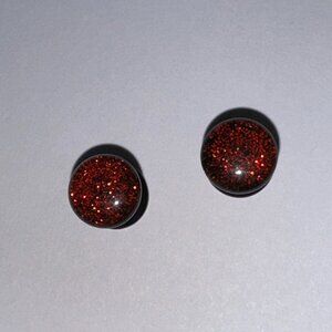 Red Glitter 0 Gauge Glitter Uv Acrylic Plugs